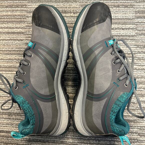 Keen Sedona Pulse Low Work Shoes Gray Teal Aluminum Toe Workwear Utility 8 Wide - Picture 5 of 9